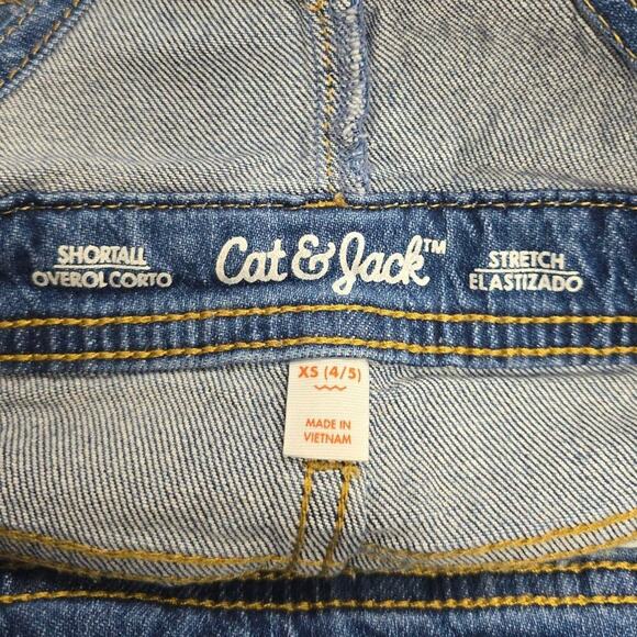 Girls' Destructed Jean Shortalls | Cat & Jack | X Small (4/5) - Picture 7 of 9